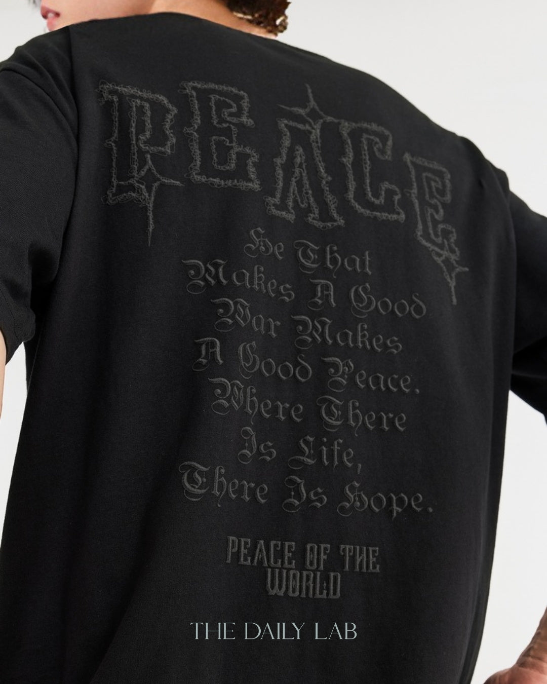 Peace Embroidery Tee in Black