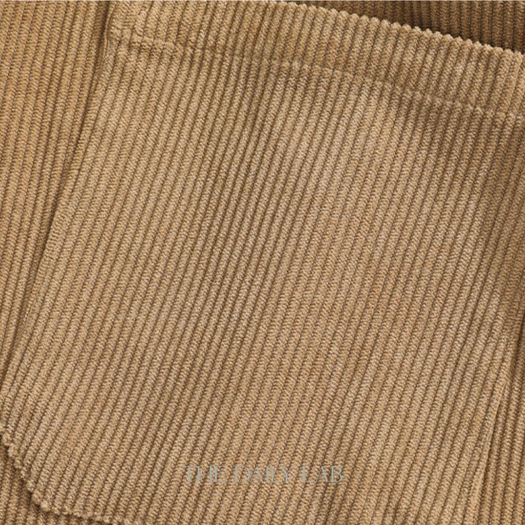 Corduroy Patchwork Long Pants in Brown