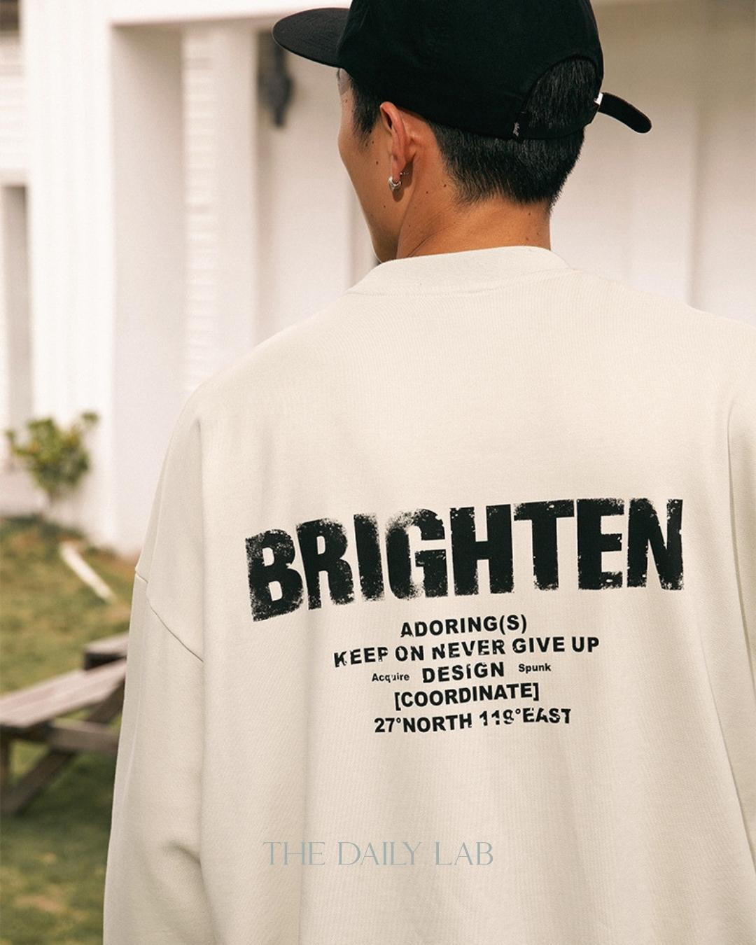 Brighten Long Sleeve Sweatshirt in Beige