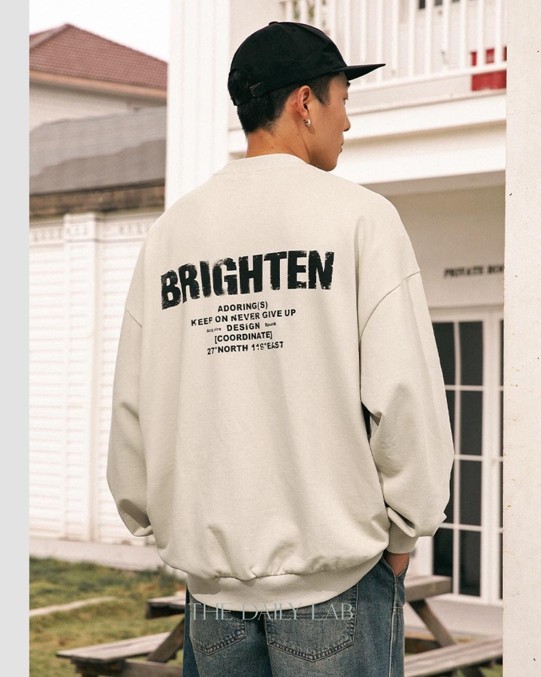 Brighten Long Sleeve Sweatshirt in Beige