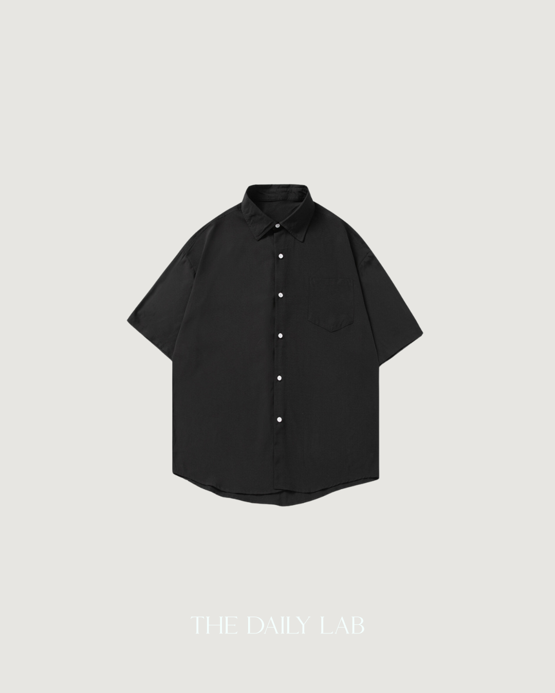 Casual Loose Buttoned Shirt in Black (Size S)