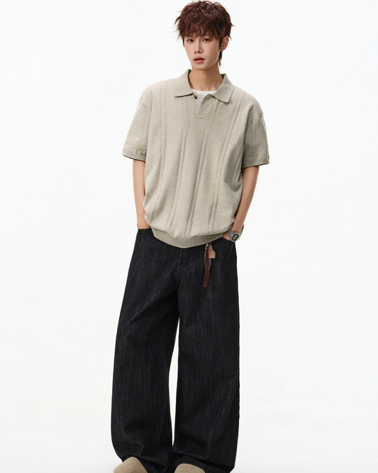 Coast Club Knit Polo in Beige