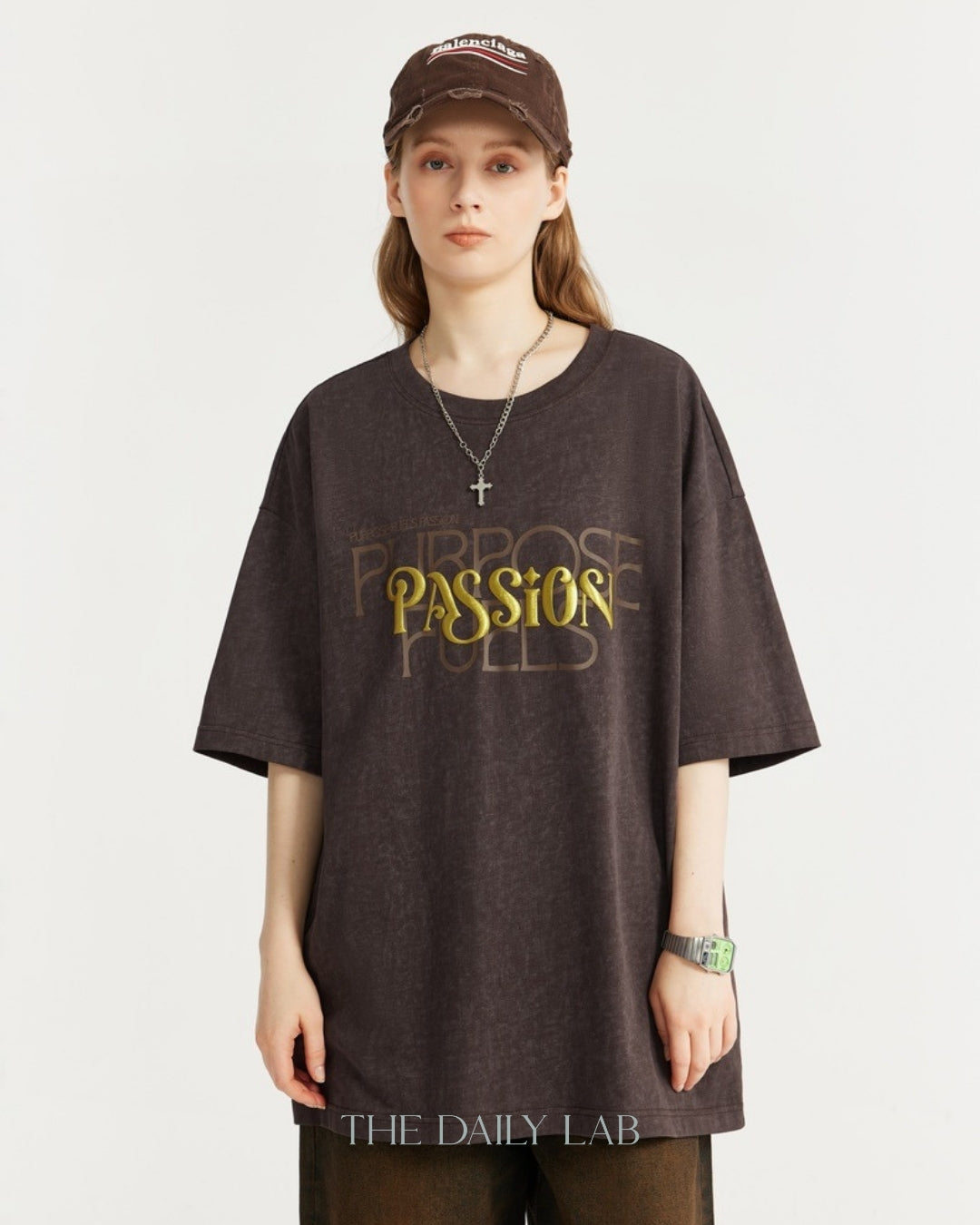 Passion Oversized Tee in Brown