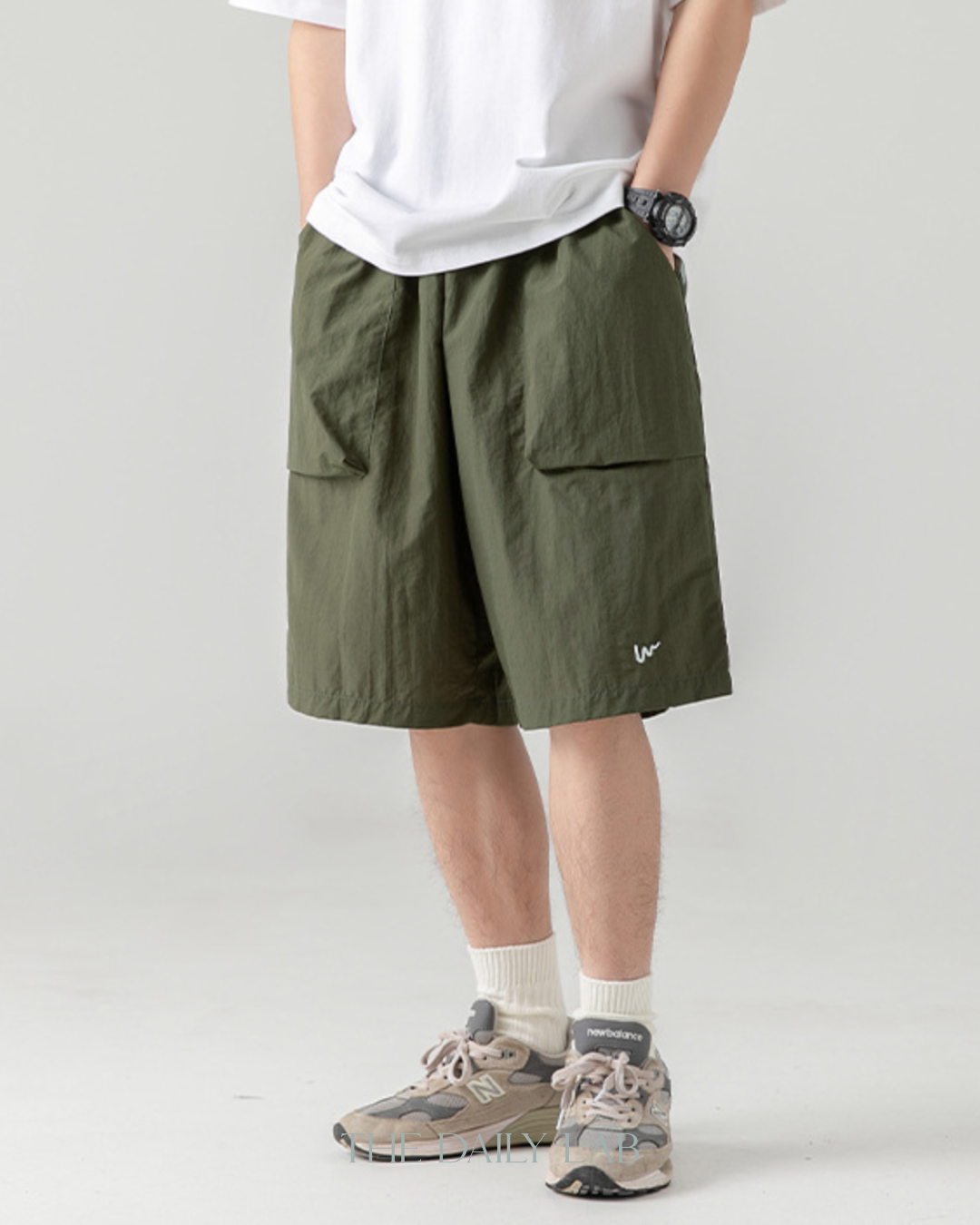 Taslon Cargo Shorts in Green
