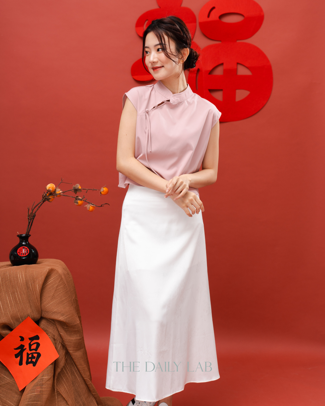 Roselle Satin Mandarin Top