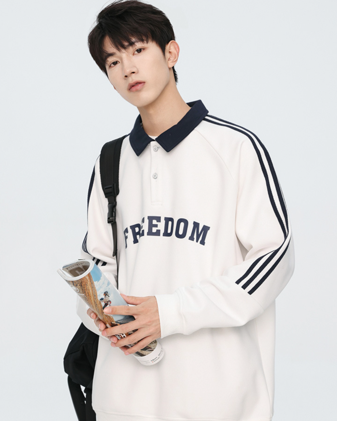 Freedom Relaxed Polo Tee in White