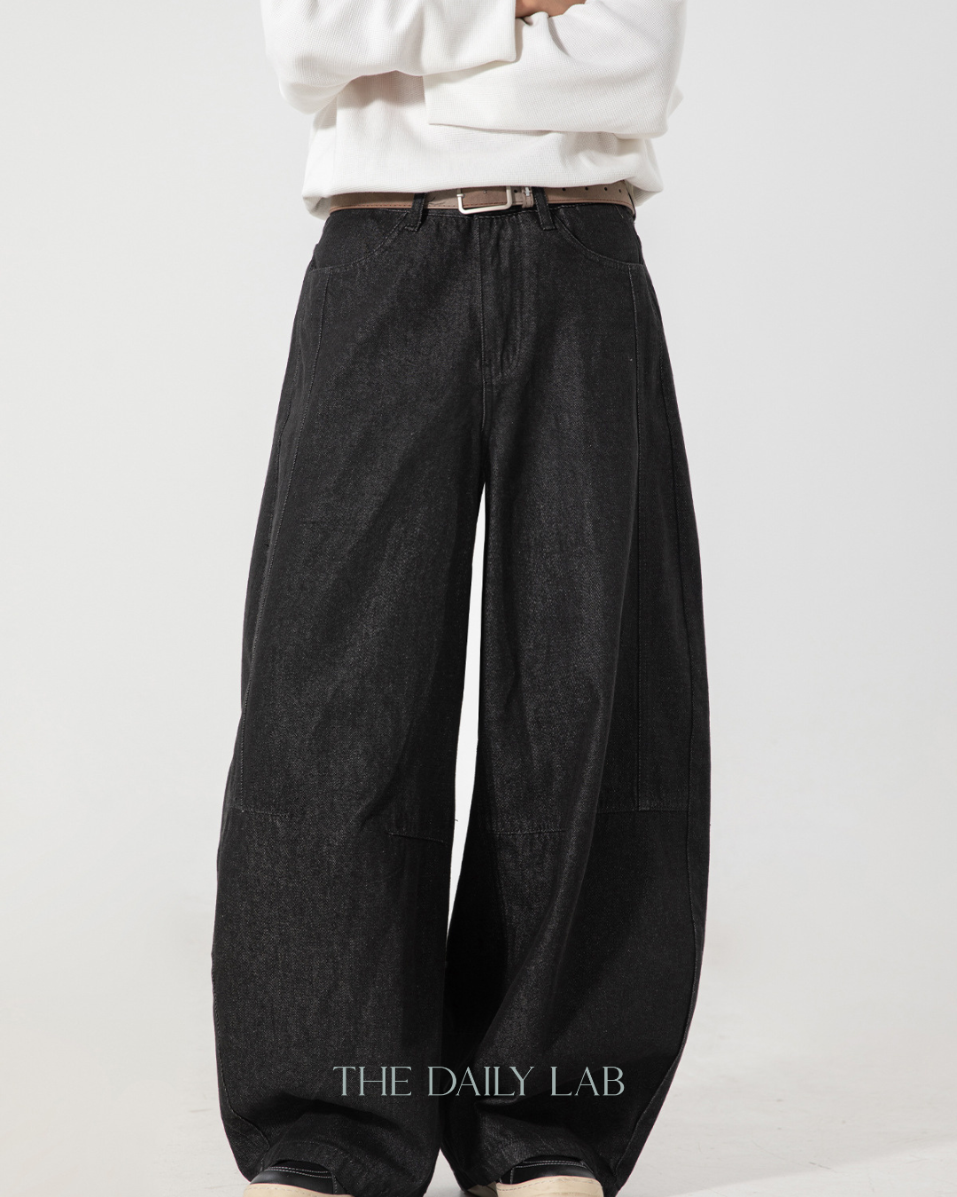 American Vintage Raw Denim Curved Blade Jeans In Black