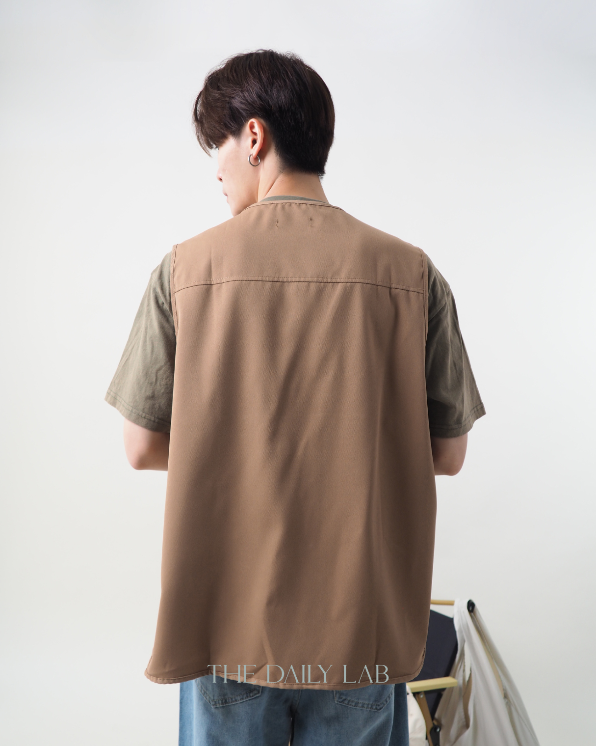 Pocketed Cargo Vest in Khaki