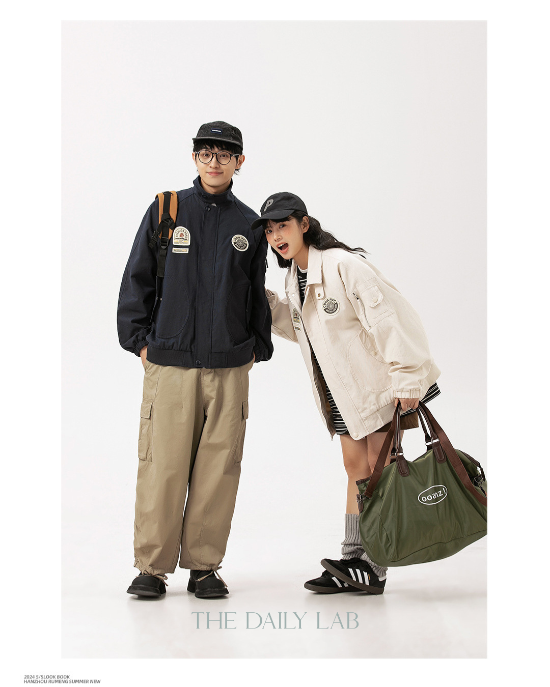 American Retro Badge Collared Bomber Jacket In Red