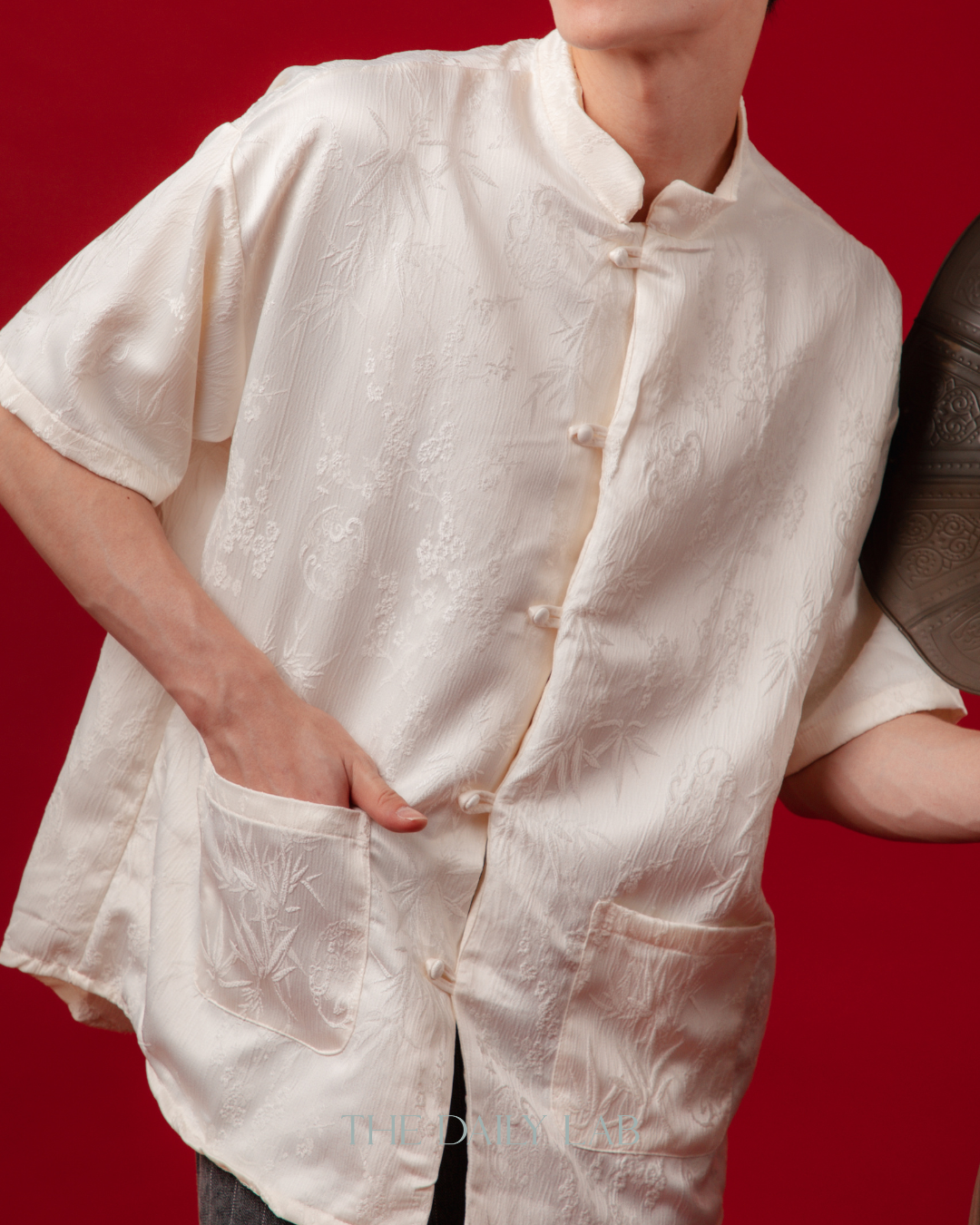 Bamboo Bloom Tang Shirt in White