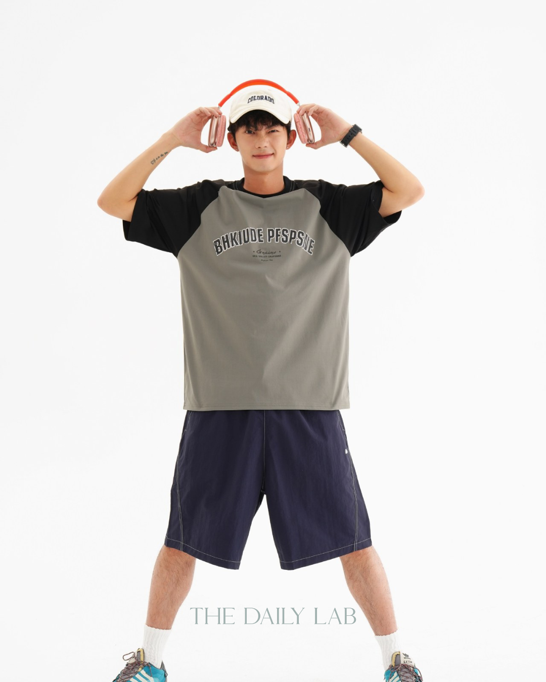 Vintage Casual Sleeve Tee In Grey