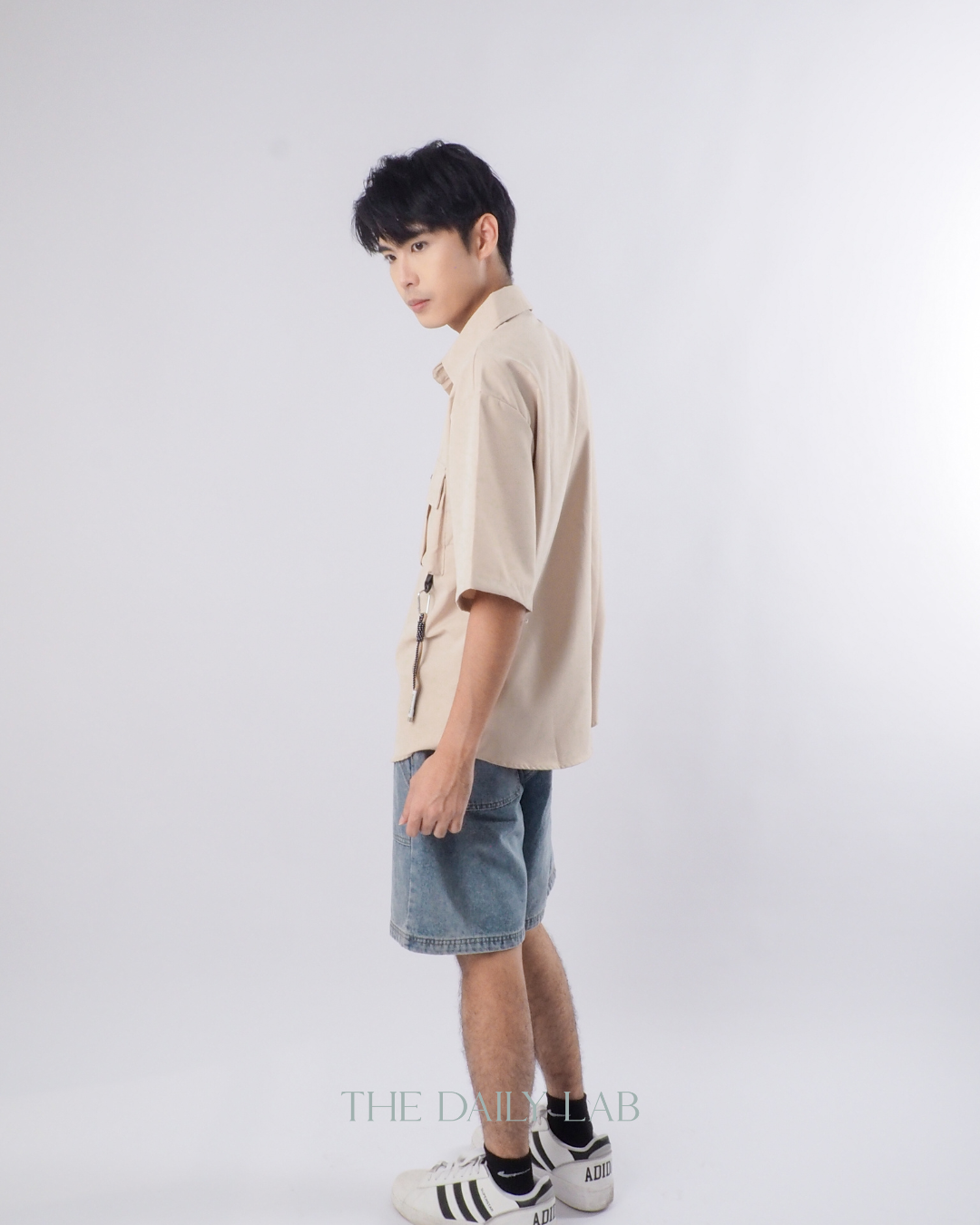 Japanese Style Short Sleeve Jacket in Beige
