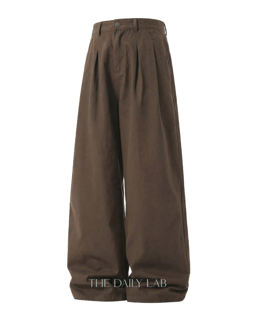 Vintage Double Pleat Straight Pants in Brown