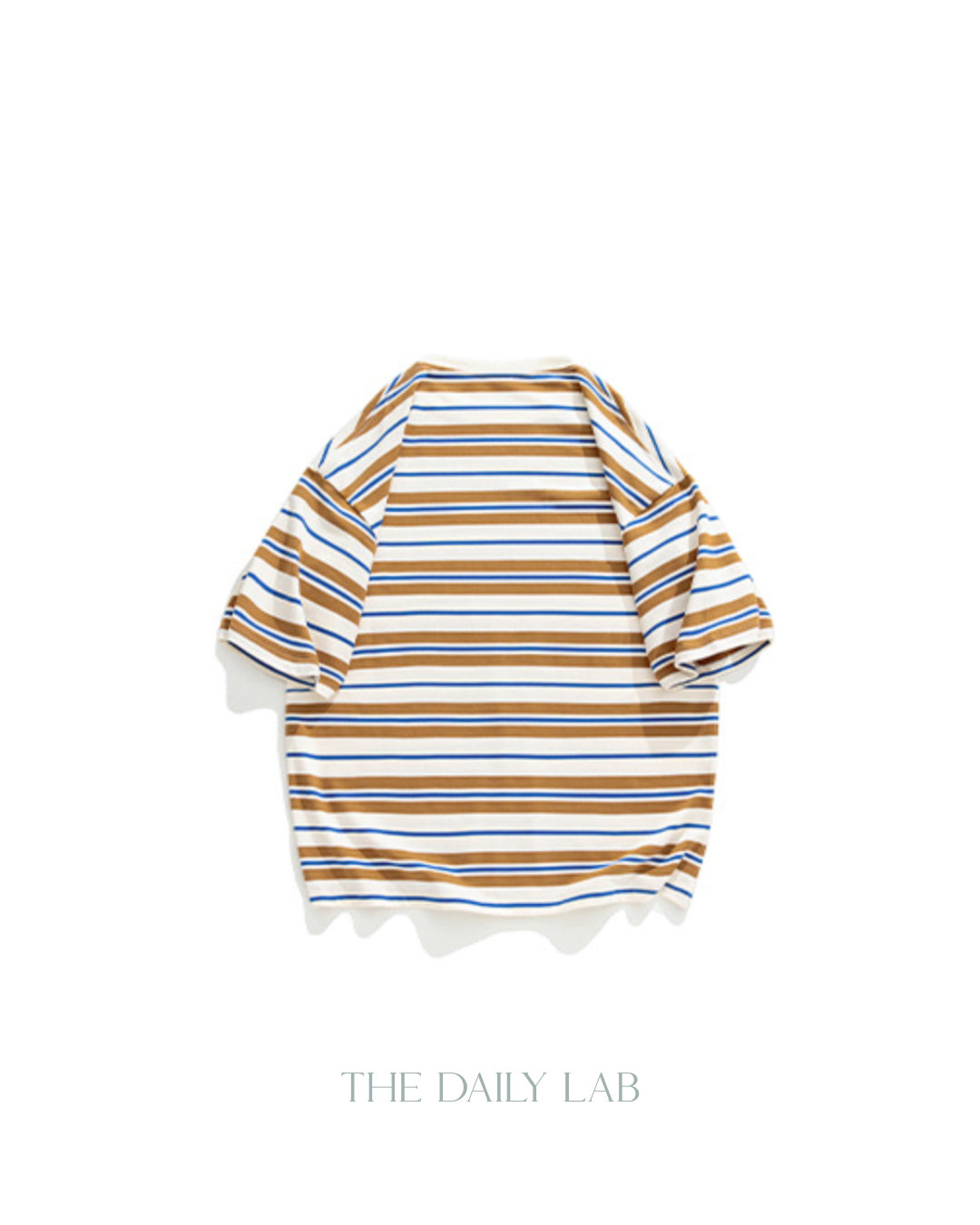 Retro Oversized Striped Line Tee in Brown