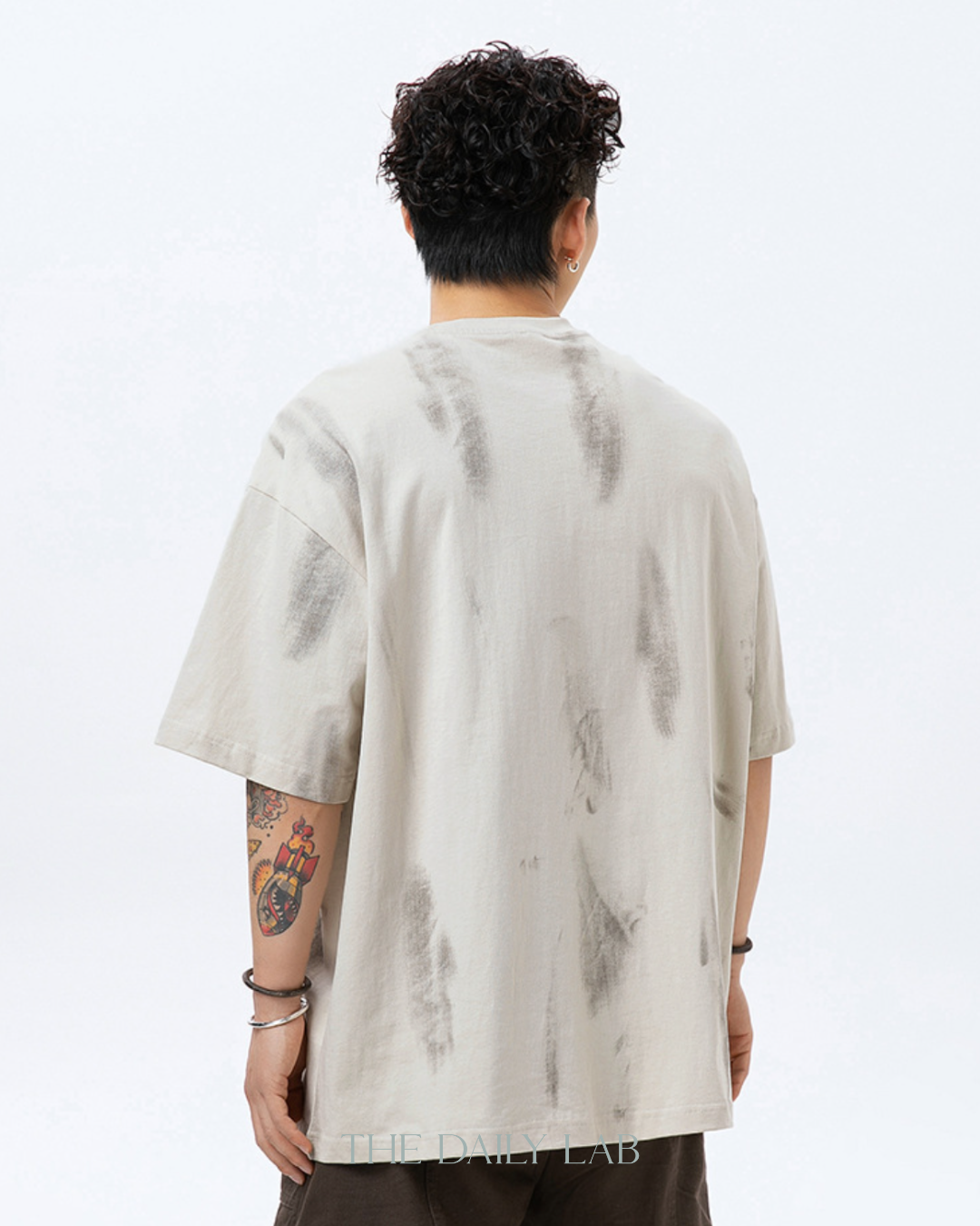 F Alphabet Cotton Tee in Beige