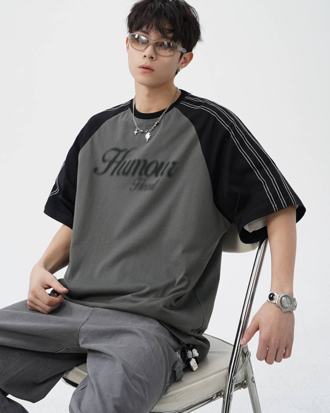 Humour Cotton Tee in Dark Grey (In-Stock)