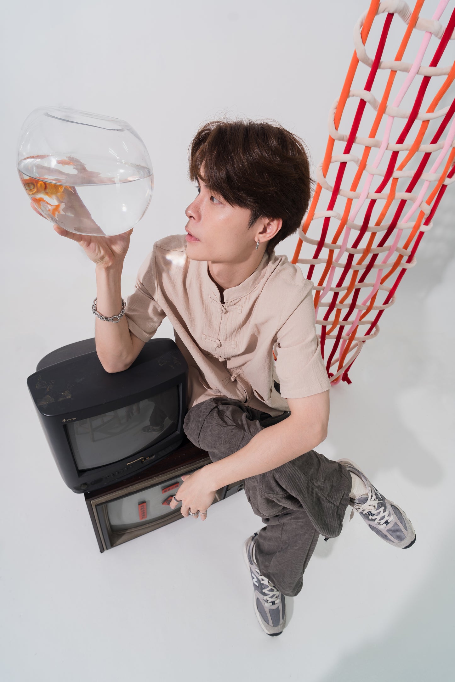 Linen Cotton Pankou Tang Suit in Beige