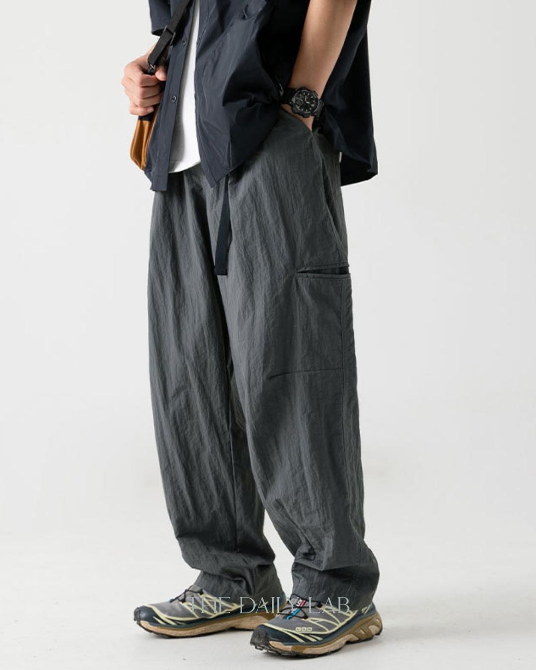 Buckle Outdoor Functional Long Pants in Grey