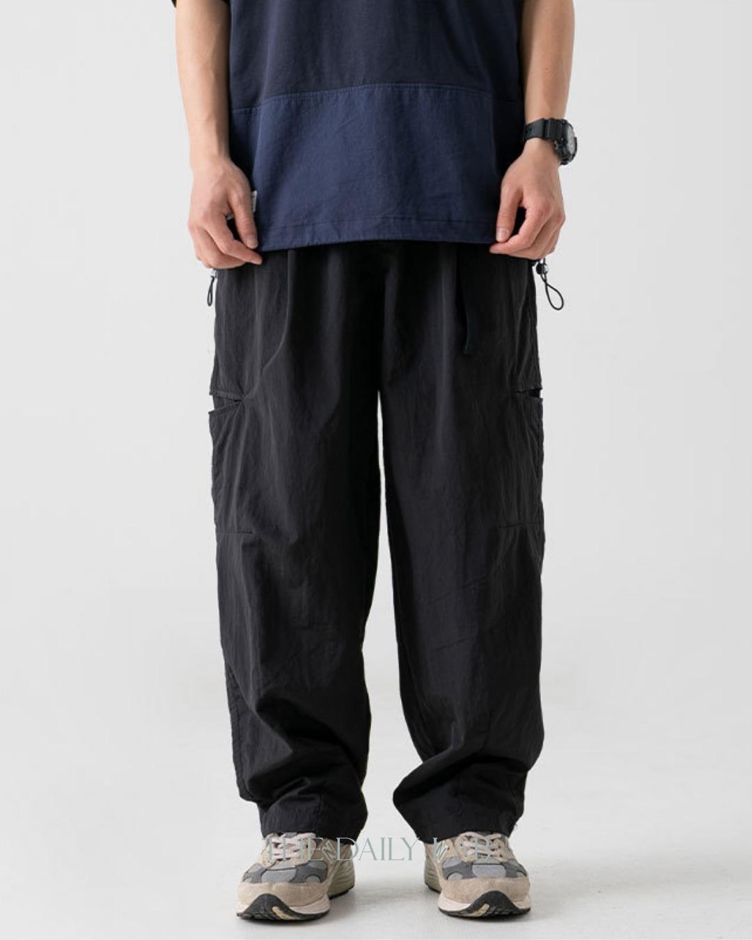 Buckle Outdoor Functional Long Pants in Black