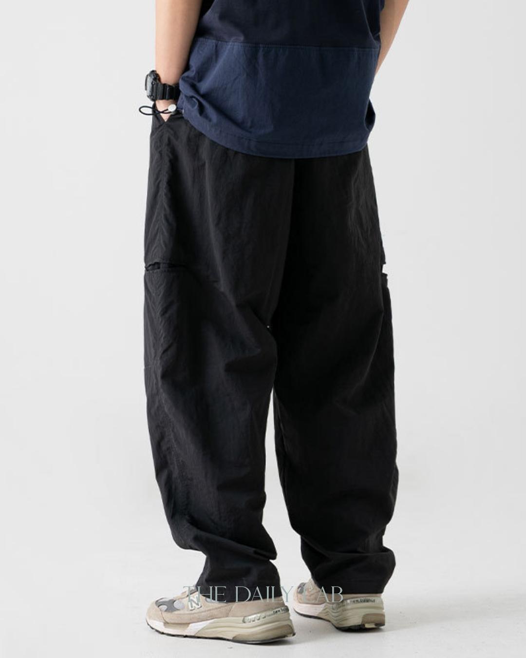 Buckle Outdoor Functional Long Pants in Black