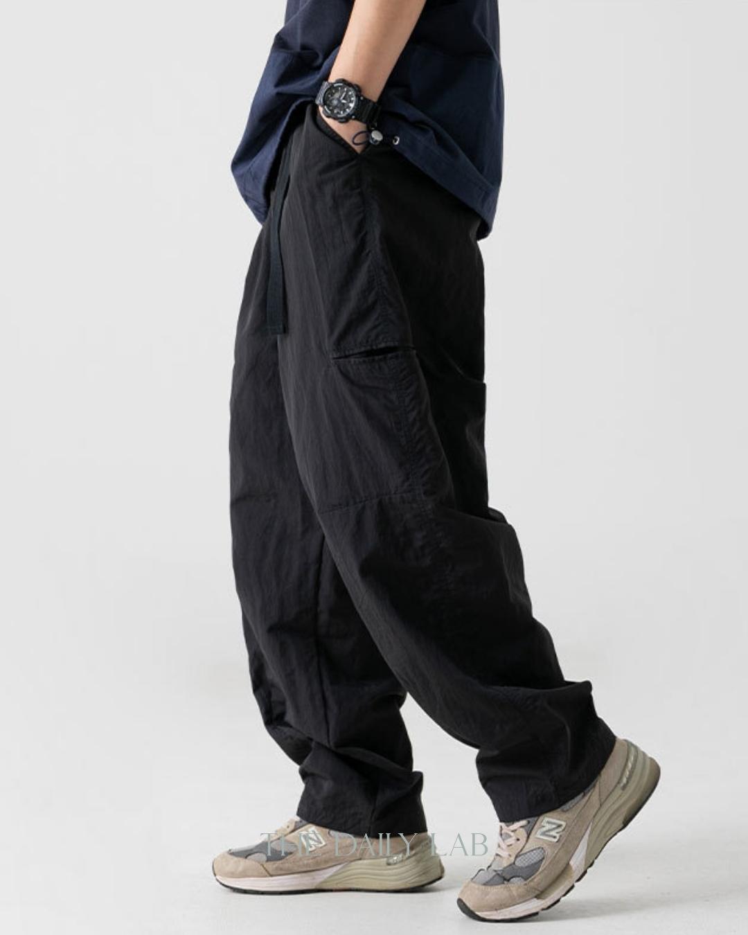 Buckle Outdoor Functional Long Pants in Black