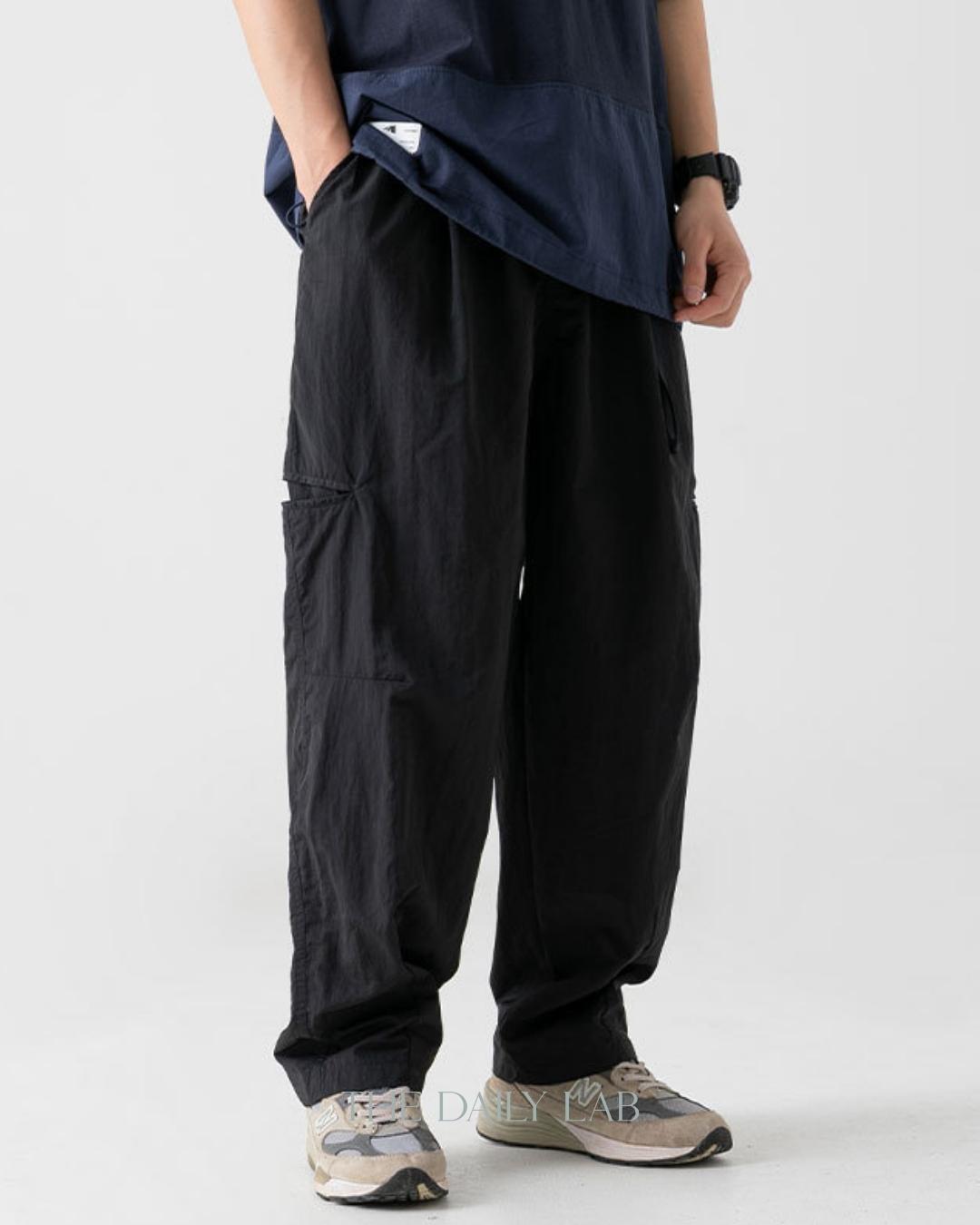 Buckle Outdoor Functional Long Pants in Black