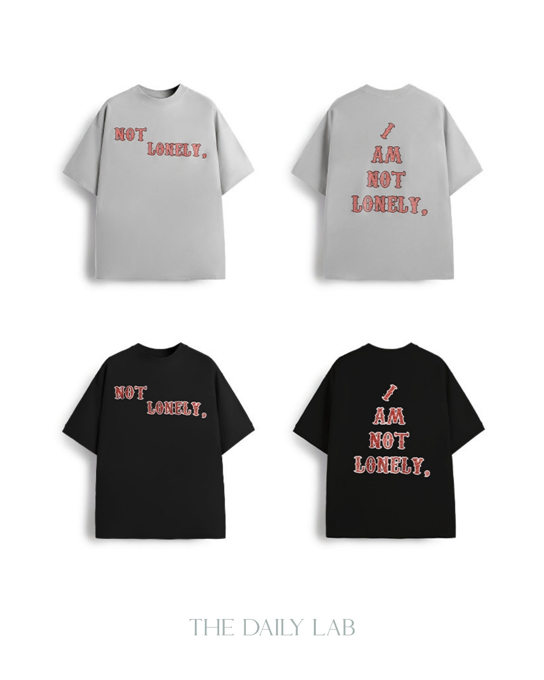 Not Lonely Oversized Tee in Black
