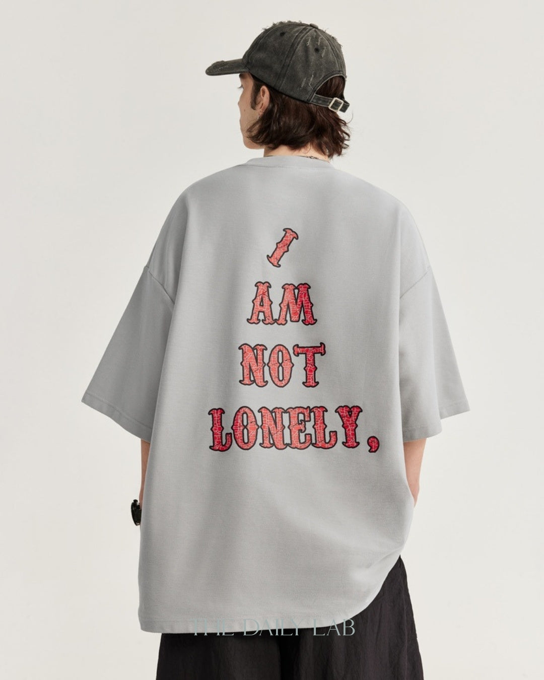 Not Lonely Oversized Tee in Grey
