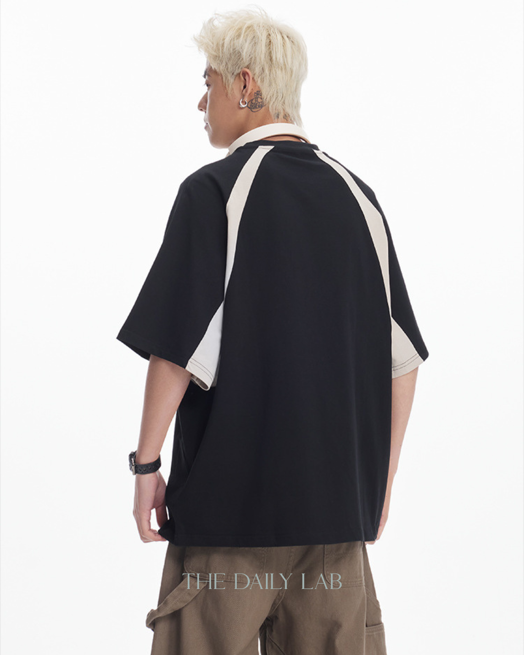 Catteeius Sport Print Cotton Tee in Black