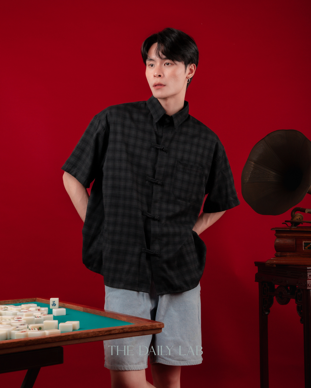 Heritage Plaid Tang Shirt in Black
