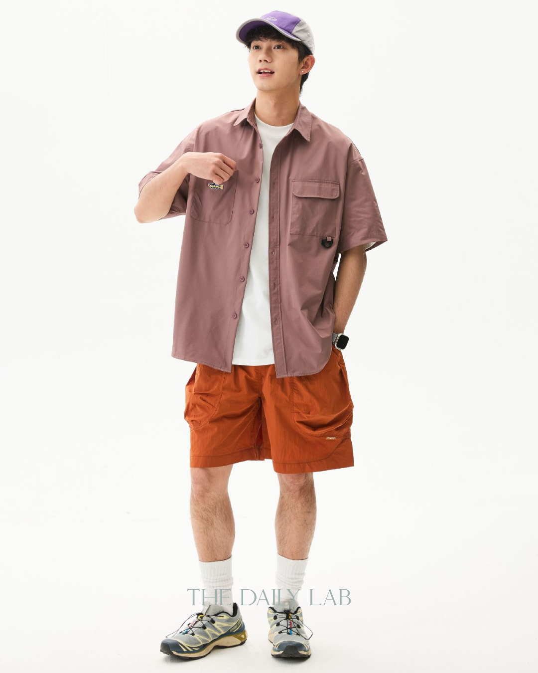 Unisex Cotton Overshirt in Purple