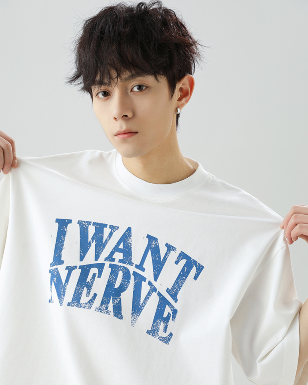 I WANT NERVE Relaxed Tee in White