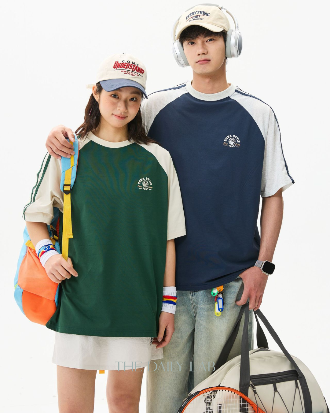 Haiehug Print Polyester Tee in Blue