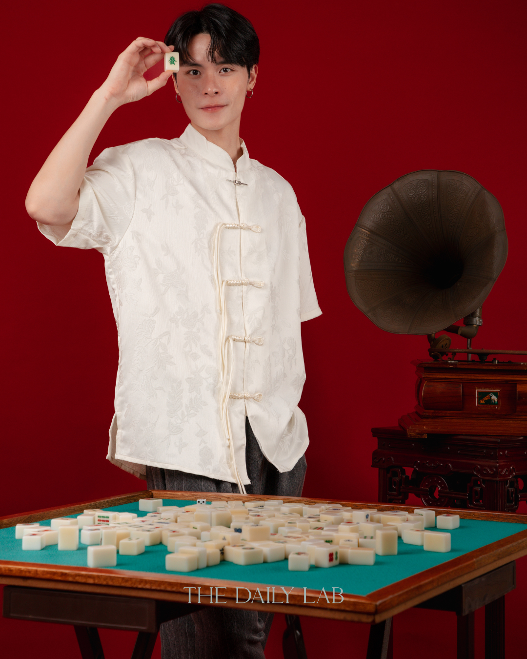 Ivory Floral Tang Oversized Shirt