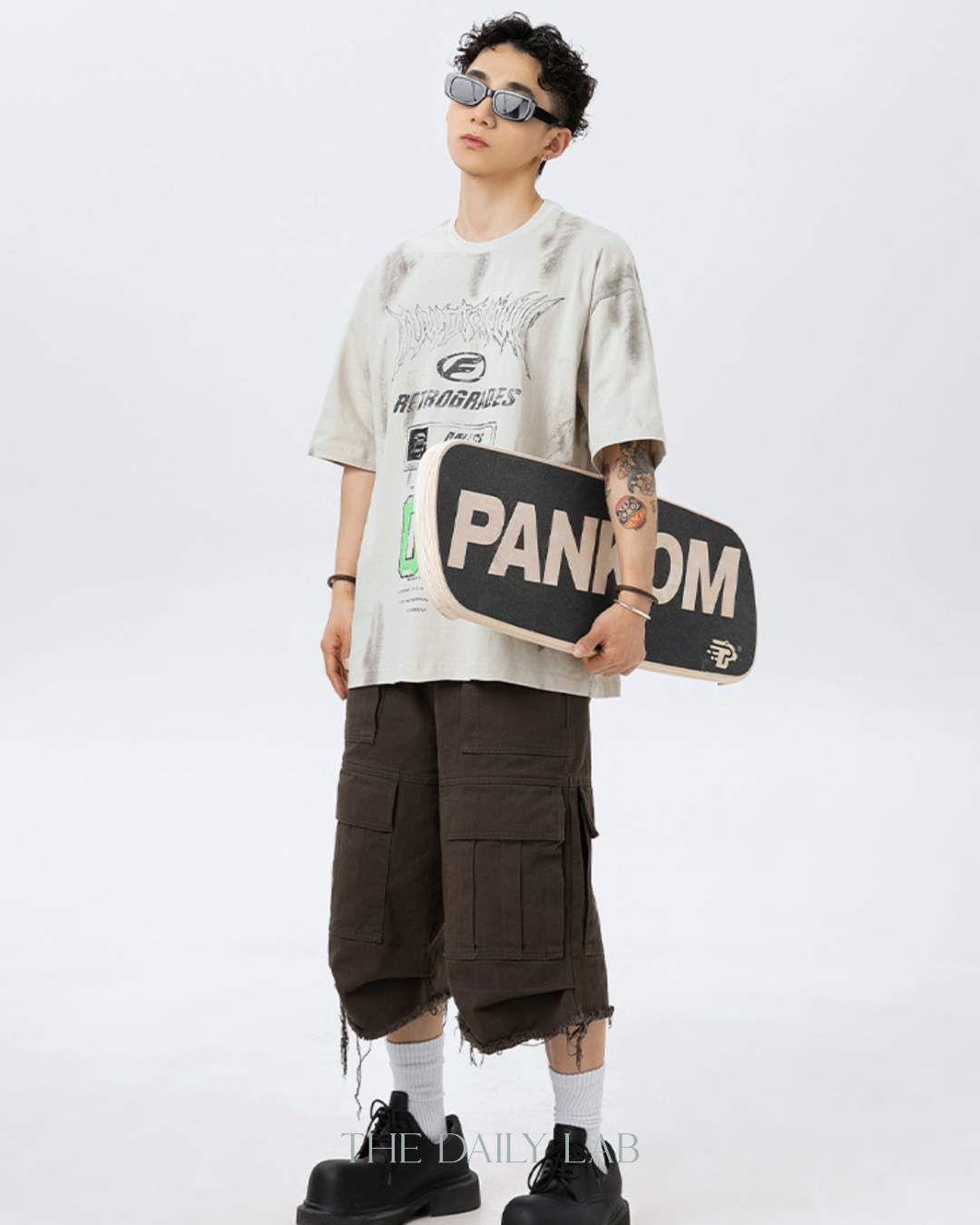 F Alphabet Cotton Tee in Beige