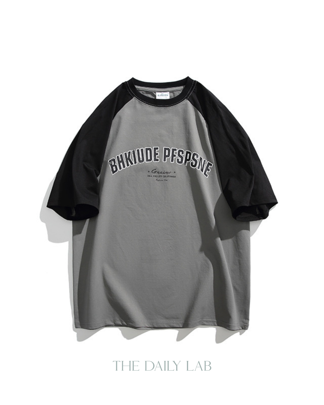 Vintage Casual Sleeve Tee In Grey