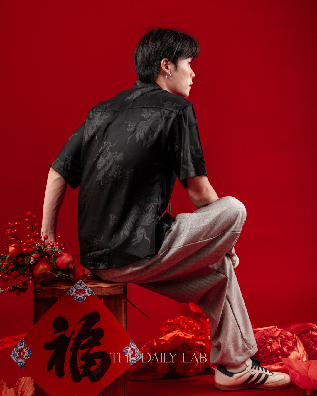 Neon Dragon Tang Shirt in Black