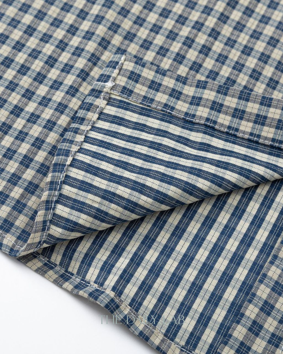 Japanese Vintage Plaid Denim Shirt in Yellow