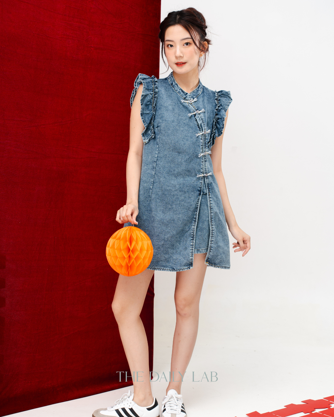 Denim Flutter Two-Piece Set