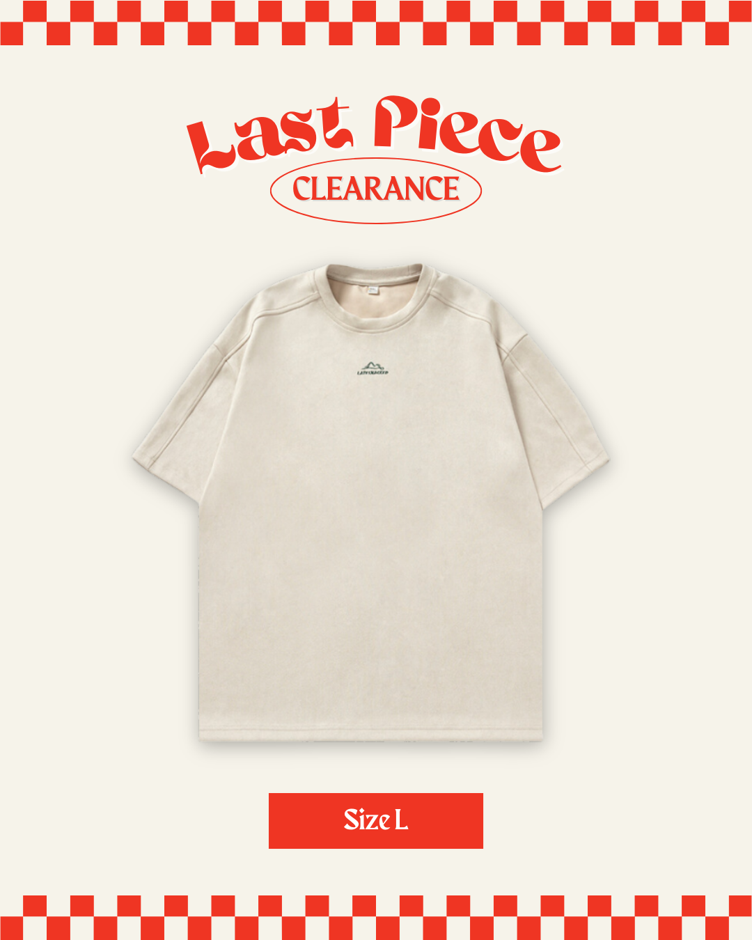 200G Latesnacked Oversized Tee in Beige (Size L)