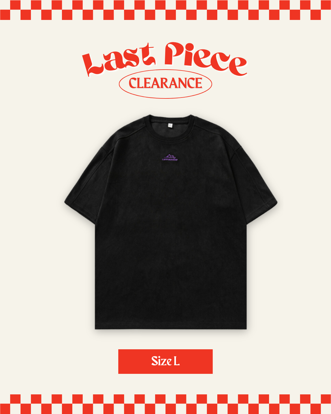 200G Latesnacked Oversized Tee in Black (Size L)