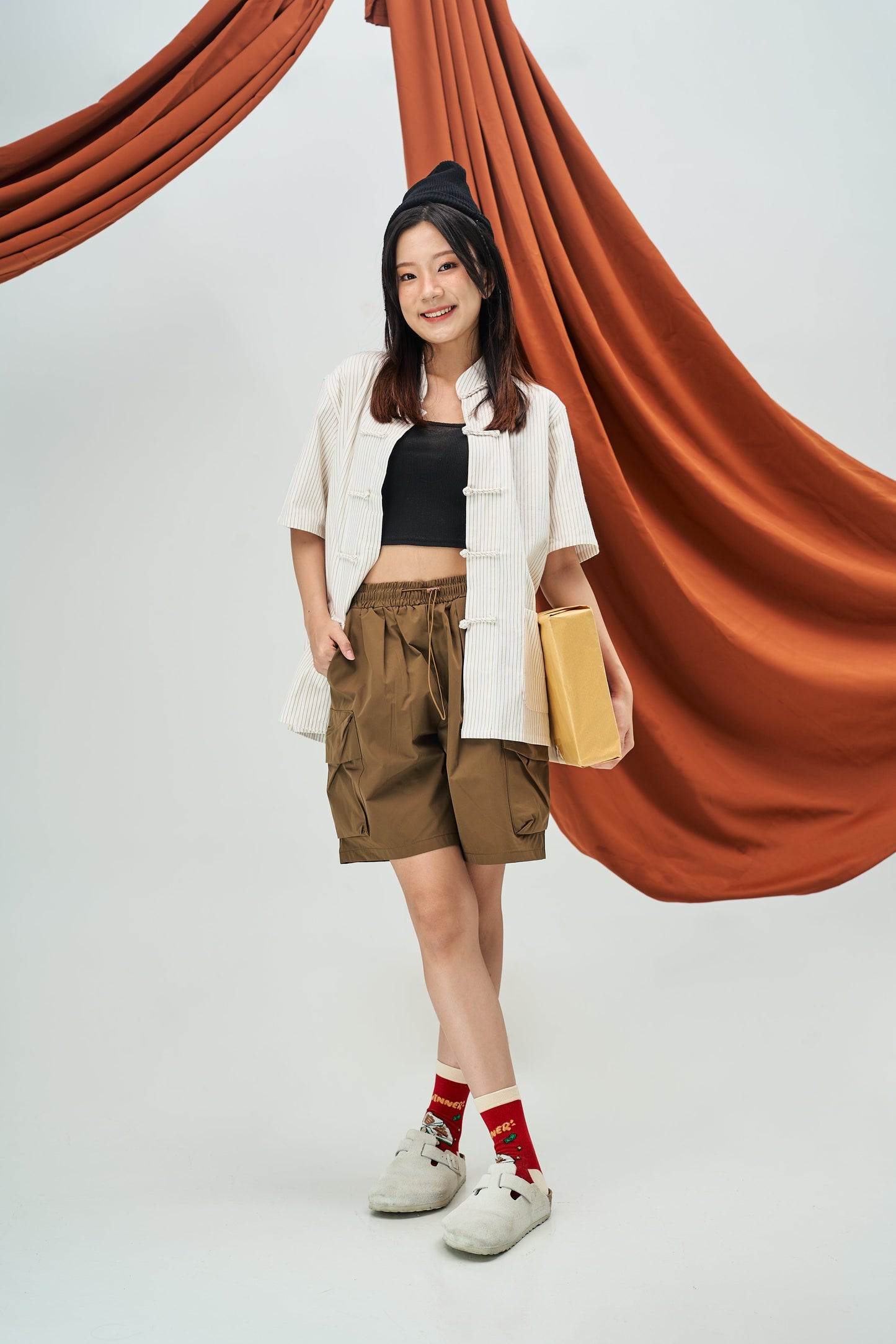 Retro Traditional Button Tang Suit in Striped