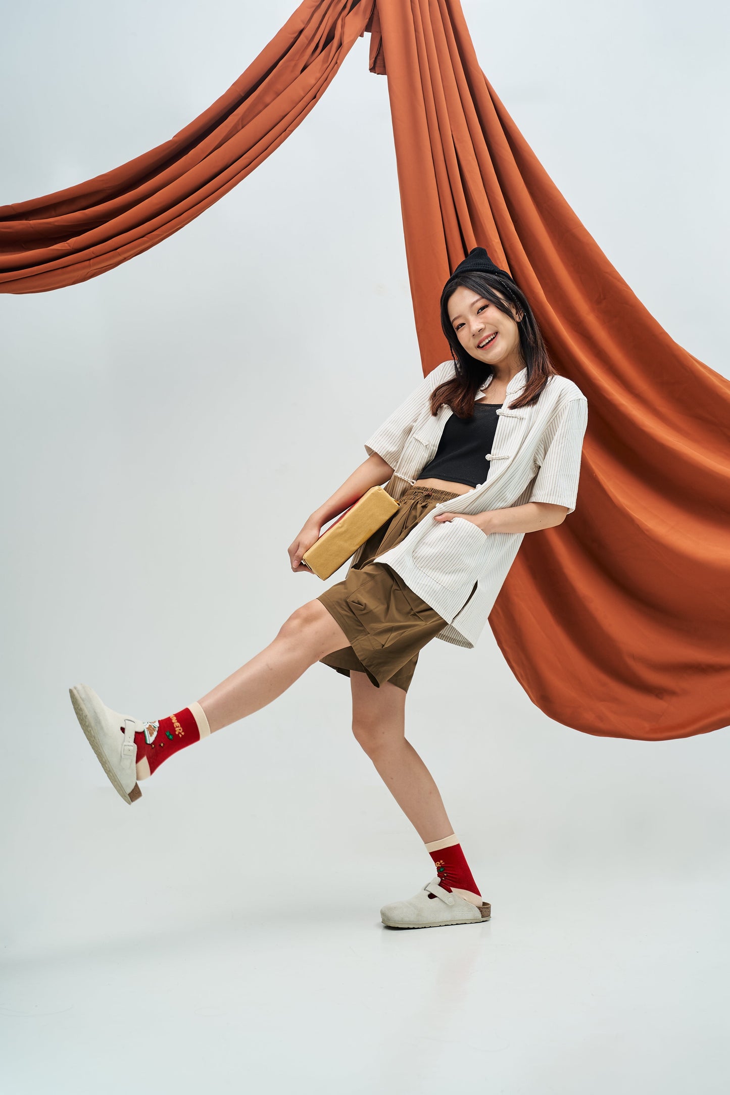 Retro Traditional Button Tang Suit in Striped