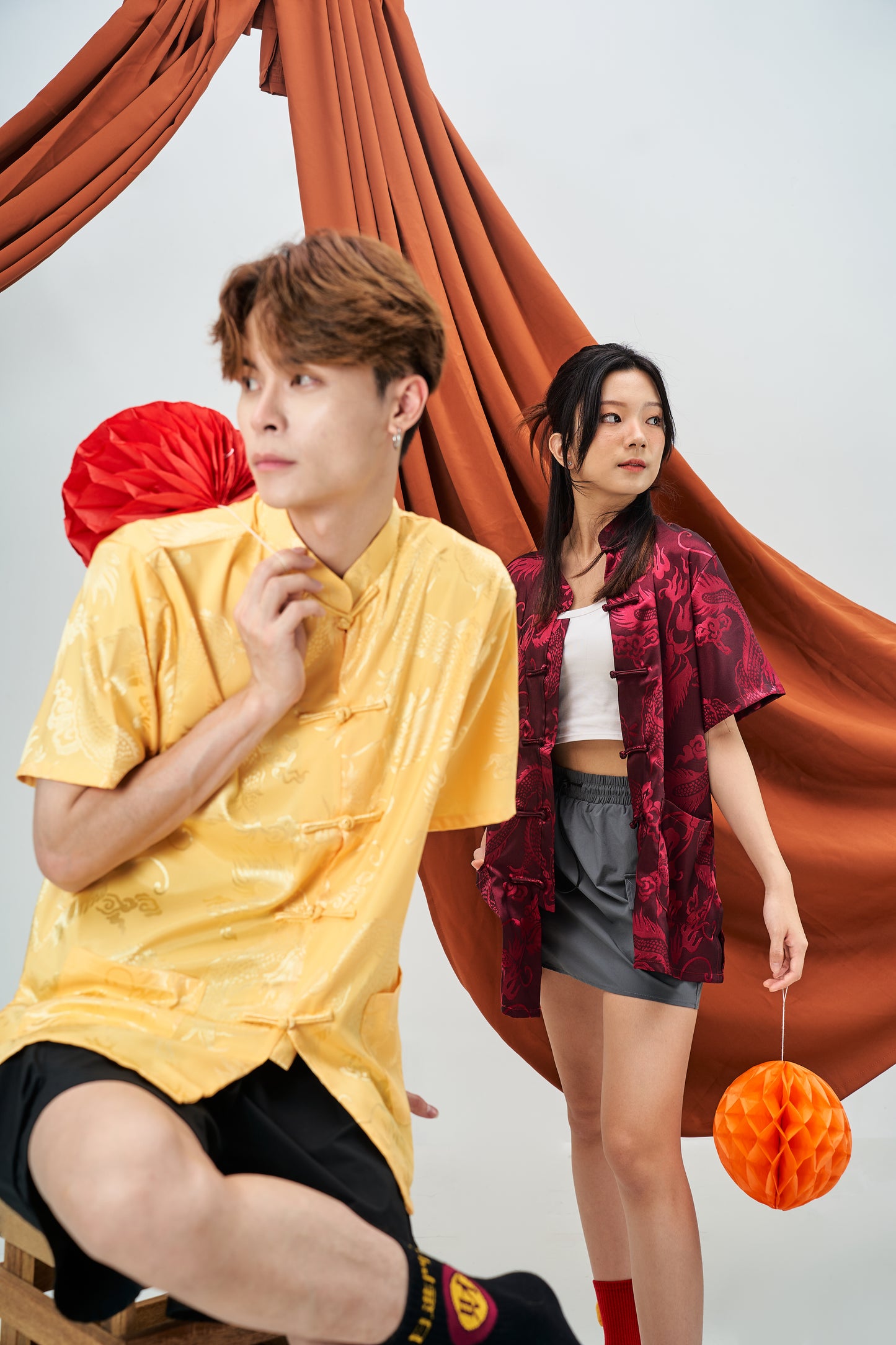 Vintage Chinese Dragon Tang Suit in Yellow