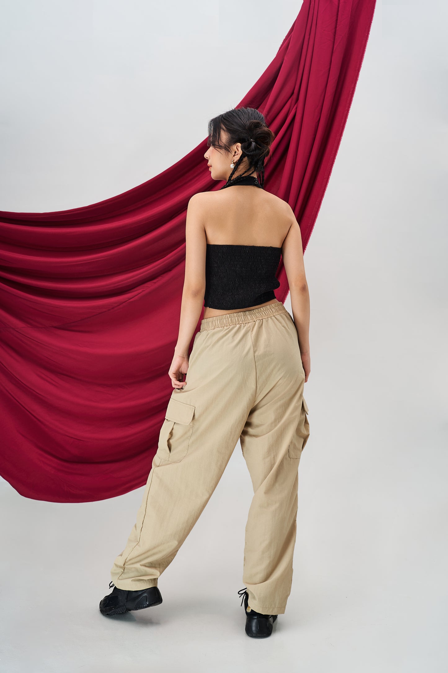 Halter Low Back Cheongsam Vest in Black