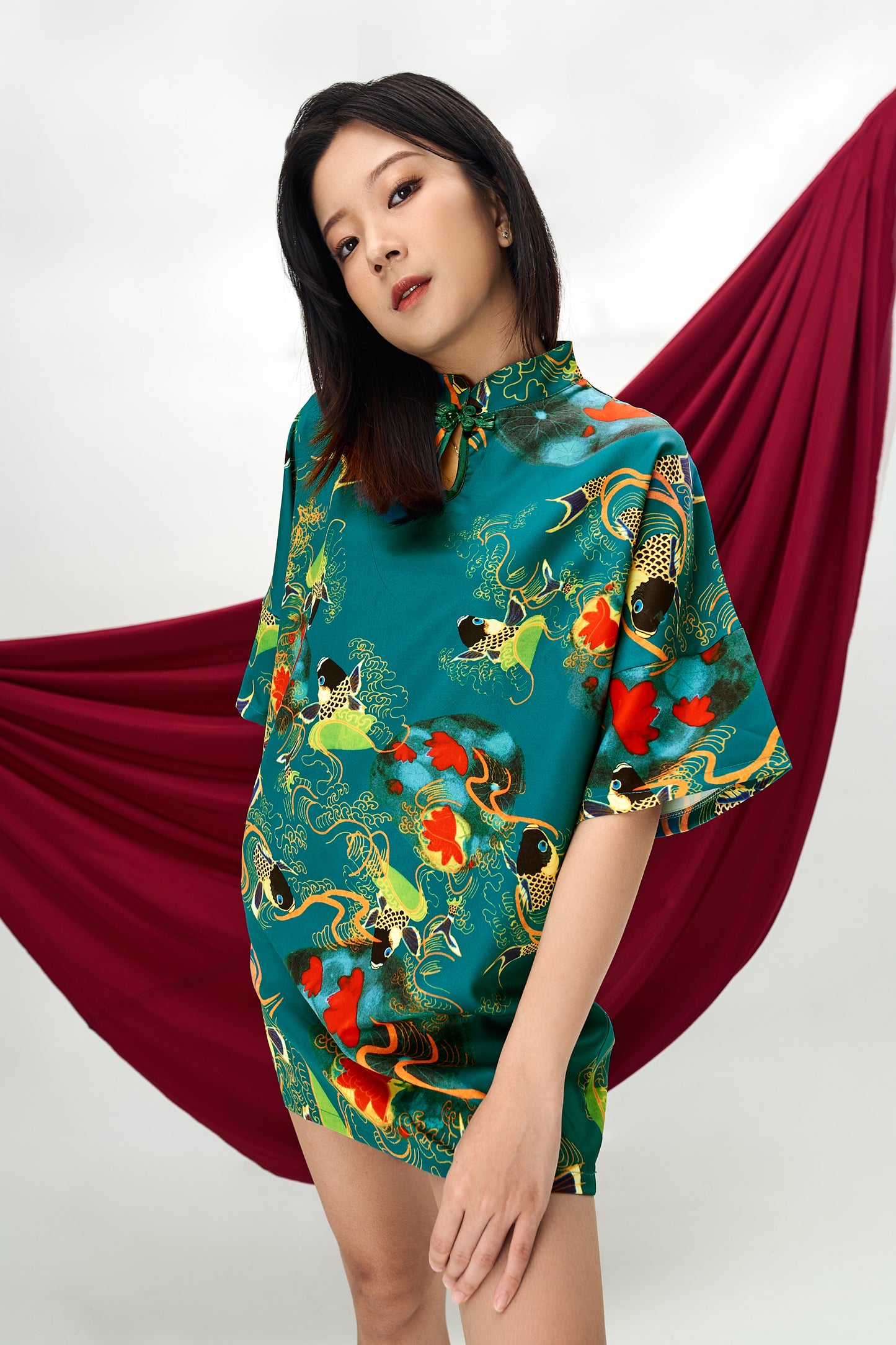 Koi Oversized Mini Cheongsam