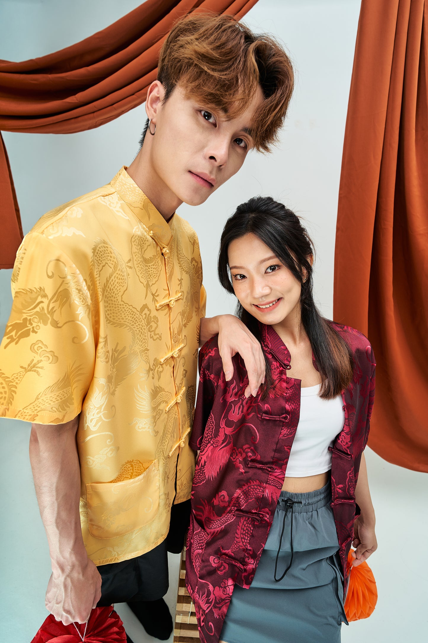 Vintage Chinese Dragon Tang Suit in Yellow