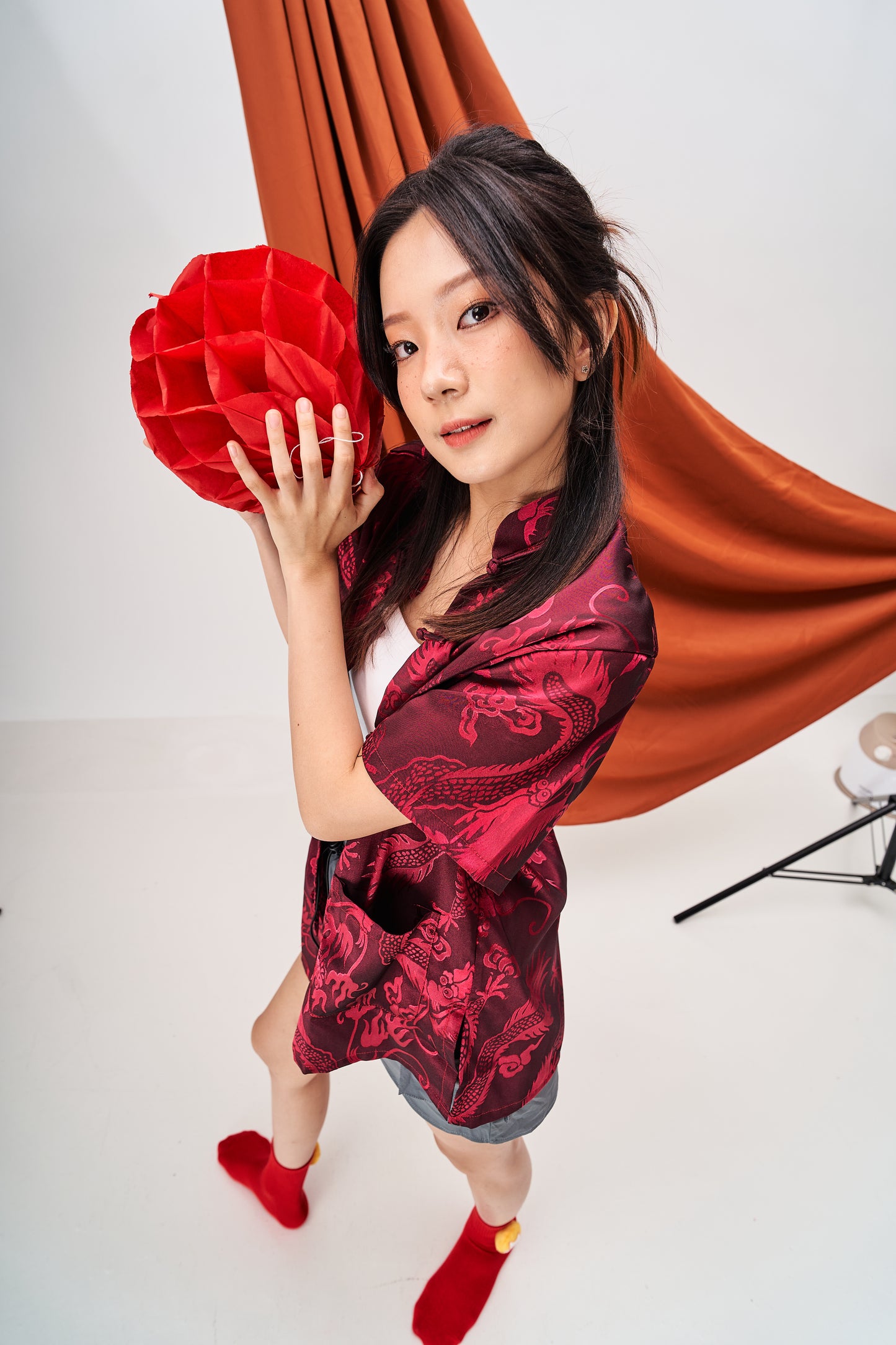 Vintage Chinese Dragon Tang Suit in Red