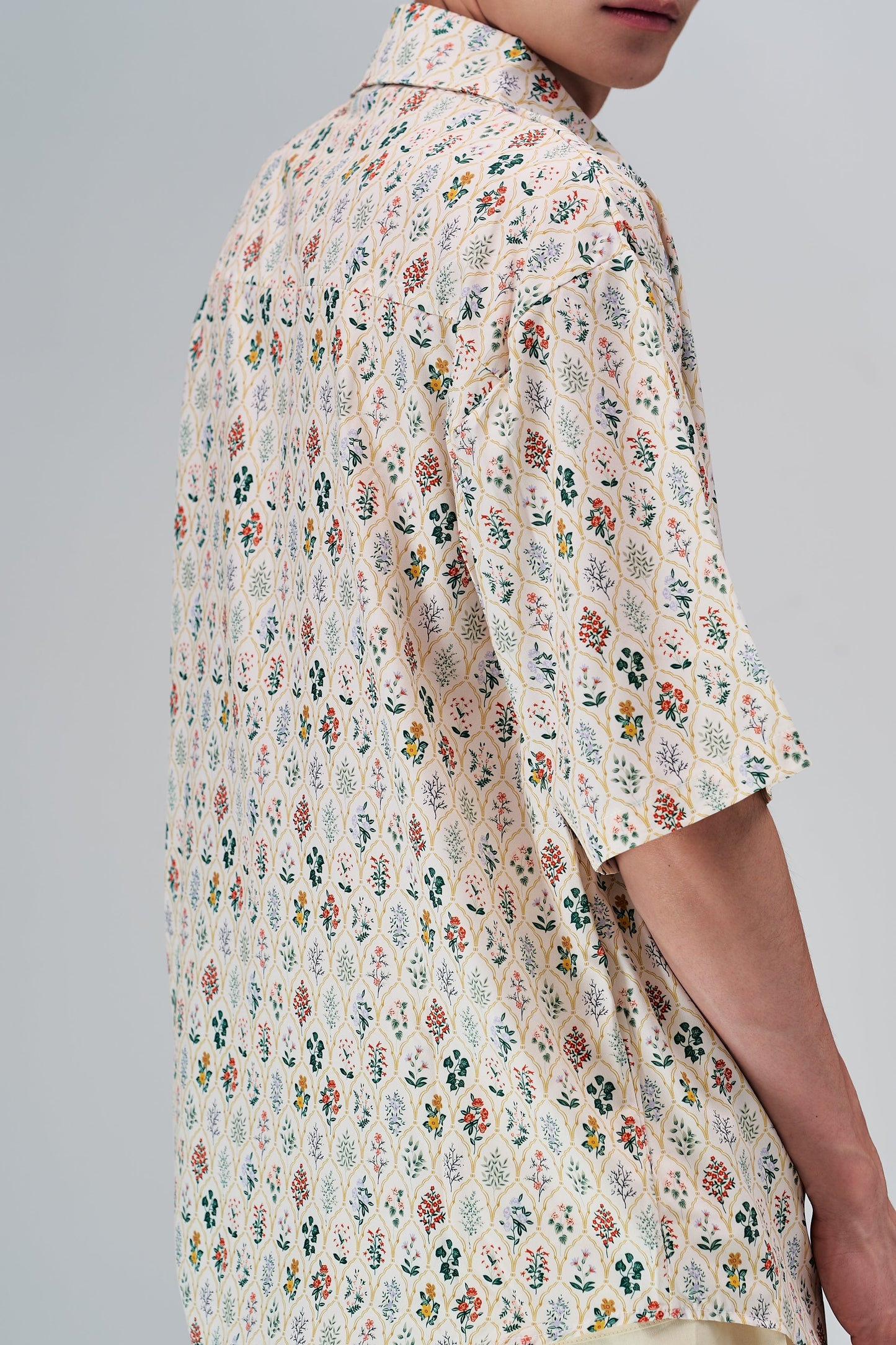 Retro Flora Oversized Shirt in Cream