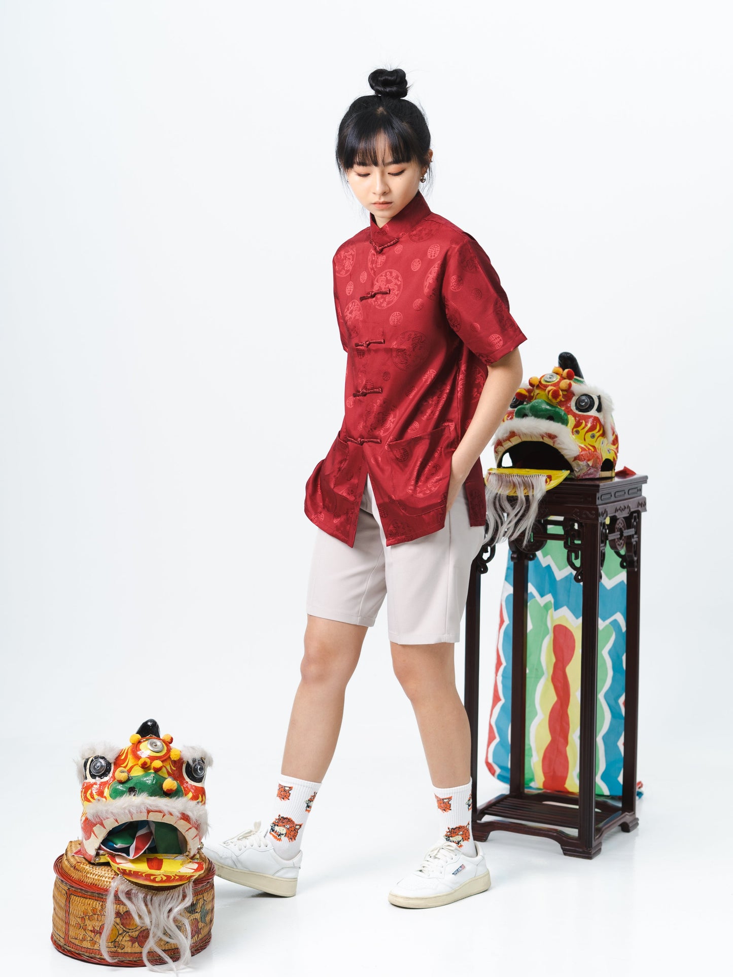 Vintage Chinese Tang Suit in Red